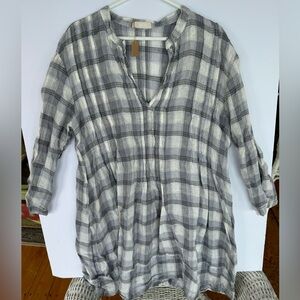 CP Shades Plaid Tunic / XL / Gray & White / NWT